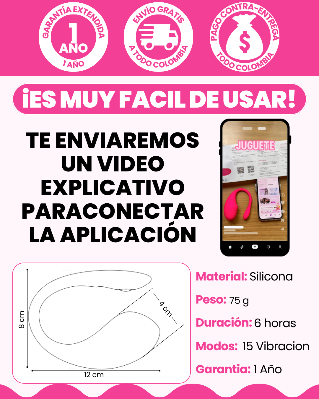 Consolador Vibrador Inalámbrico