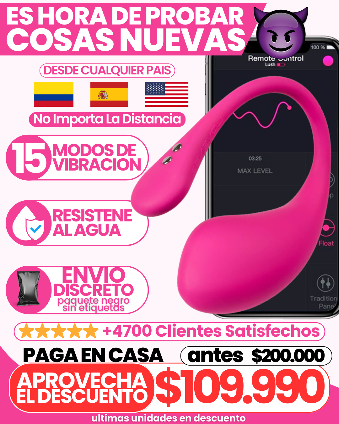 Consolador Vibrador Inalámbrico